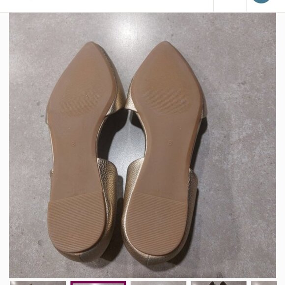 COPY - OLD NAVY Women's Demi D'Orsay PU Metallic Gold Pointed Toe Slip-On Flats… - Picture 4 of 4